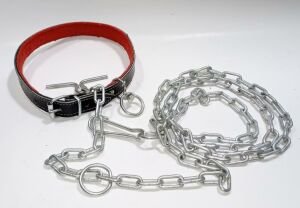 2 mt Zincir Tam Set 60cm Hakiki Deri Köpek Tasması Boyun Çapı 12-17cm iç Yapısı Yumuşak Süper Rahat