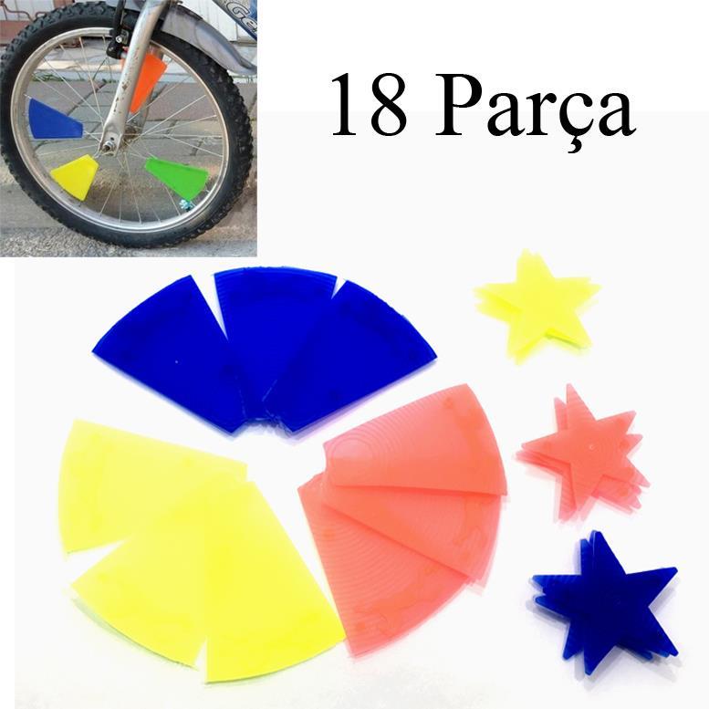 18 Parça Bisiklet Tekerlek Süs Seti Yıldızlı Bisiklet Jant Süsü