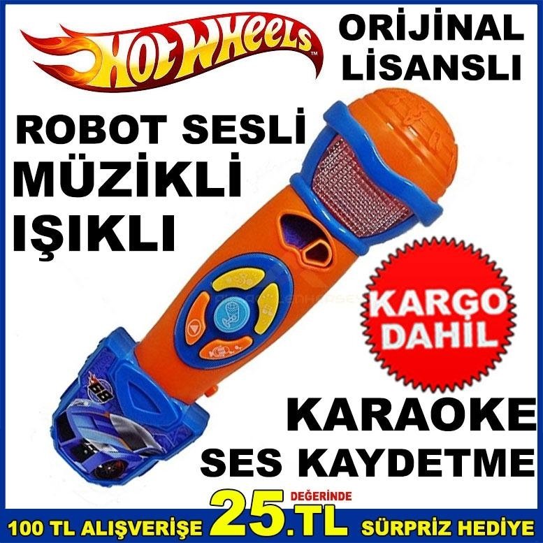 HOT WHEELS ROBOT SESLİ MÜZİKLİ KARAOKE MİKROFON