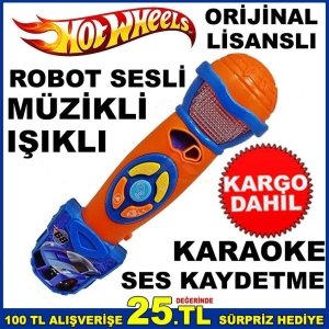 HOT WHEELS ROBOT SESLİ MÜZİKLİ KARAOKE MİKROFON