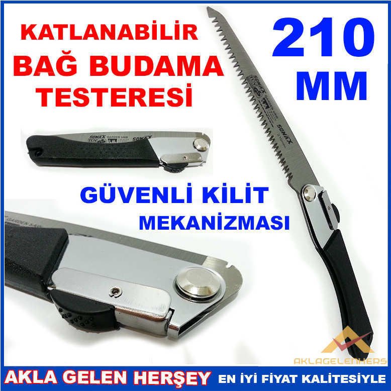 KİLİT MEKANİZMALI KATLANABİLİR BUDAMA TESTERESİ