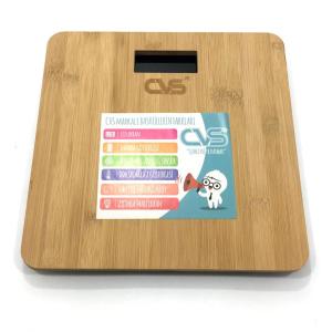 Bambu Yüzeyli Işıklı Led Ekranlı Dijital Banyo Tartısı CVS Baskül