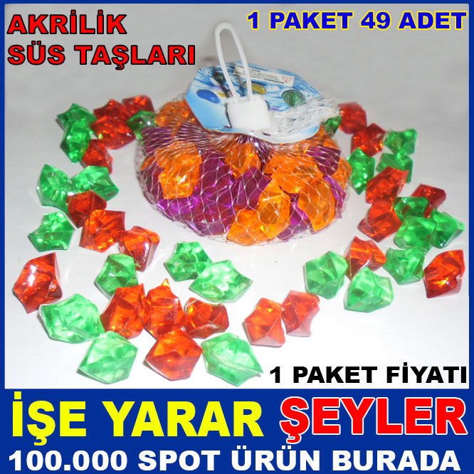 VAZO DEKORU İÇİN RENKLİ PARLAK AKRİLİK TAŞLAR