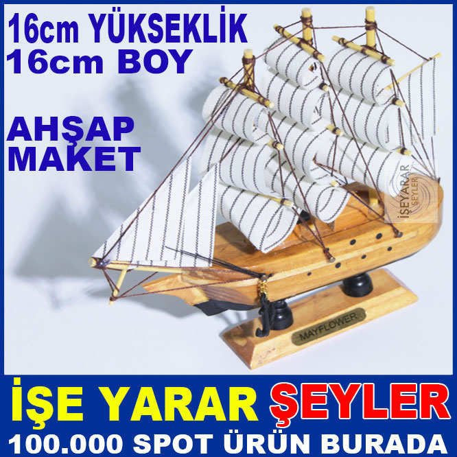 ÇOK ŞIK DEKORATİF YELKENLİ AHŞAP GEMİ MAKETİ