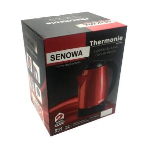 Kırmızı Gizli Rezistanslı Çelik Kettle 360° Döner Kablosuz Ketıl Full Çelik Su Isıtıcı 2200W Senowa