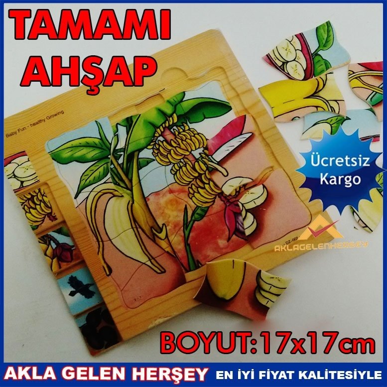 Ücretsiz Kargo EĞİTİCİ VE ÖĞRETİCİ 4 FARKLI ŞEKİLLİ AHŞAP PUZZLE