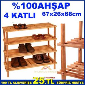 4 Kat Ahşap Ayakabı Rafı,4 Kat Demonte Ahşap Ayakkabılık,Ahşap Saksı Rafı,Ahşap Mutfak Rafı