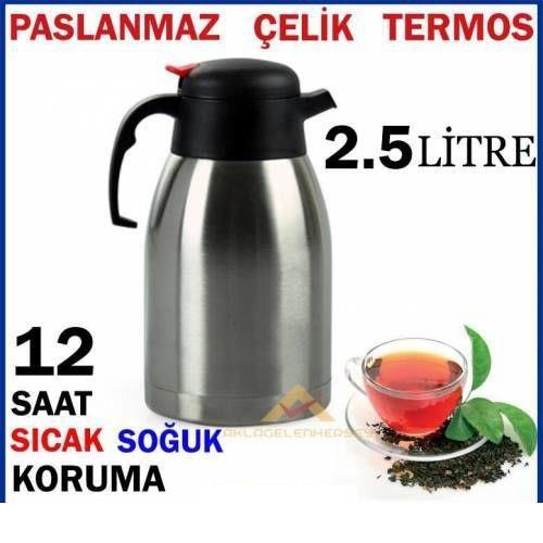 BÜYÜK BOY 2.5 LİTRE SÜRAHİ TİPİ FULL ÇELİK TAM KORUMALI TERMOS