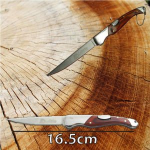 Desenli Av Bıçağı 16.5cm Kemere Takma İpli Cep Çakısı Şık Tasarım Emniyet Kilitli Çelik Kamp Bıçak