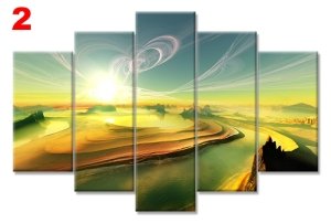 FANTASTİK MANZARA 7 STİL 5 PARÇALI KANVAS TABLO