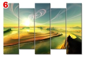 FANTASTİK MANZARA 7 STİL 5 PARÇALI KANVAS TABLO
