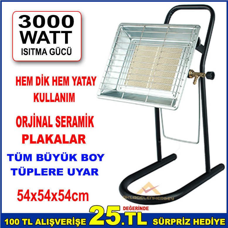 TÜM BÜYÜK BOY TÜPLERE TAKILAN PORTATİF AYAKLI GAZ SOBASI EV ve İŞYERİ TİPİ LPGLİ ISITICI SOBA