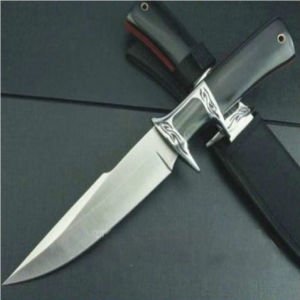 Desenli Av Bıçağı 28cm Kemer Takma Klipsli Rambo Bıçağı Şık Tasarım Kemik Saplı Çelik Kamp Bıçak