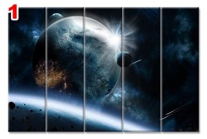 FANTASTİK GEZEGENLER 7 STİL 5 PARÇALI KANVAS TABLO