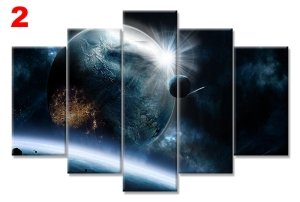 FANTASTİK GEZEGENLER 7 STİL 5 PARÇALI KANVAS TABLO
