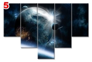 FANTASTİK GEZEGENLER 7 STİL 5 PARÇALI KANVAS TABLO