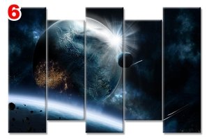 FANTASTİK GEZEGENLER 7 STİL 5 PARÇALI KANVAS TABLO