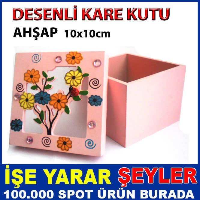 KAPAĞINDA TAŞ ÇİÇEK DESENİ OLAN ŞIK KARE KUTU