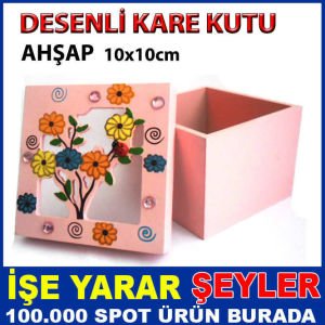 KAPAĞINDA TAŞ ÇİÇEK DESENİ OLAN ŞIK KARE KUTU