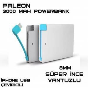 PALEON Slım 3000 Mah Powerbank Taşınabilir Şarj Aleti Vantuzlu Yapışan