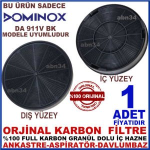DOMINOX ANKASTRE DAVLUMBAZ FİLTRESİ DA 911V BK MODEL DAVLUMBAZ İÇİN GRANÜL KARBONLU FİLTRE