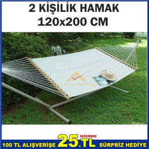 120x200cm 2 KİŞİLİK BÜYÜK BOY KUMAŞ BEZ HAMAK