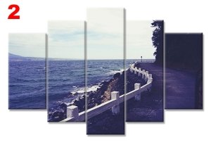 DENIZ VE YOL 7 STİL 5 PARÇALI KANVAS TABLO