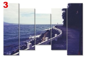 DENIZ VE YOL 7 STİL 5 PARÇALI KANVAS TABLO