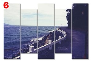 DENIZ VE YOL 7 STİL 5 PARÇALI KANVAS TABLO
