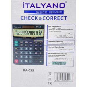 İtalyano 12 Rakamlı Geriye Dönük 100 İşlemi Kontrol Digital Masaüstü Hesap Makinesi KA-035