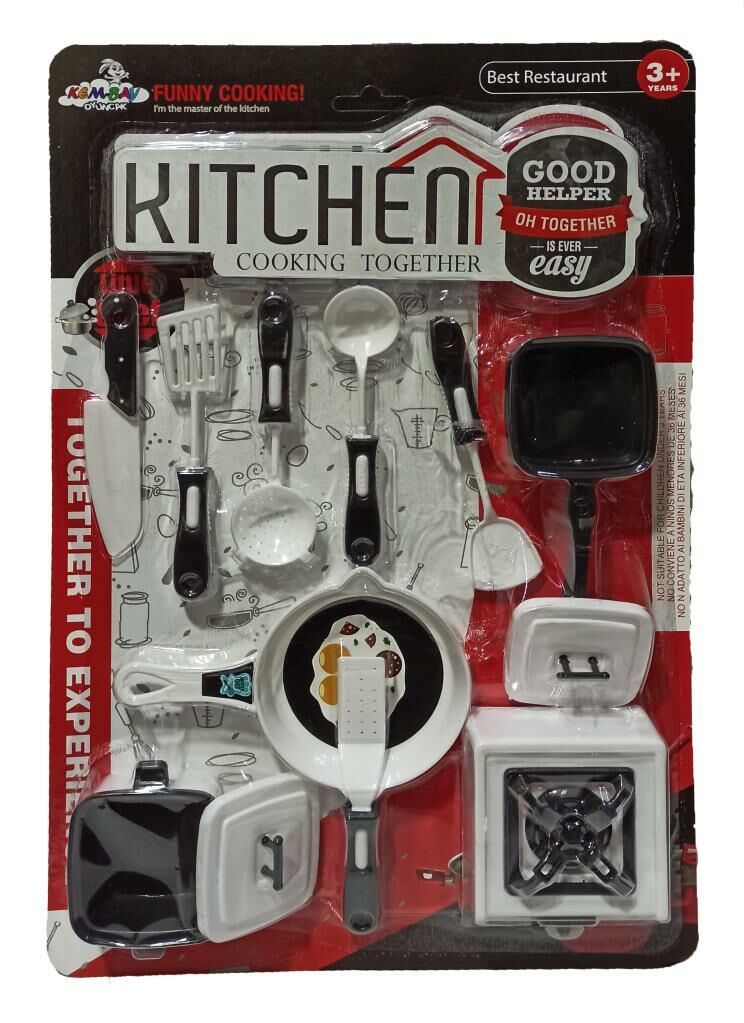 Çocuklara İçin Çok Eğlenceli 12 Parça Tencereli Tavalı Mutfak Set