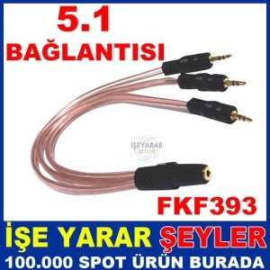 3.5 STEREO DİŞİ - 3 x 3.5 STEREO ERKEK KABLO