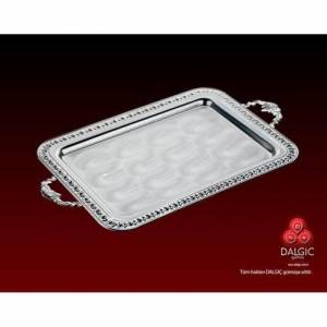 48x25cm Büyük Boy Kare Model Gümüş Nişan Tepsisi