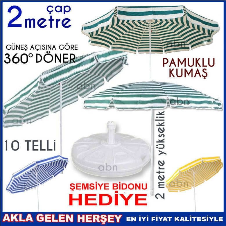 Şemsiye su bidonu dahil Bahçe,balkon,teras,plaj şemsiyesi 2 metre