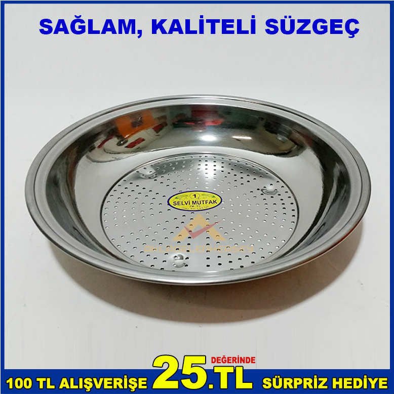 KALİTELİ MALZEMEDEN ÜRETİLMİŞ PASLANMAZ MUTFAKLARIN VAZGEÇİLMEZİ METAL SÜZGEÇ