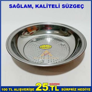 KALİTELİ MALZEMEDEN ÜRETİLMİŞ PASLANMAZ MUTFAKLARIN VAZGEÇİLMEZİ METAL SÜZGEÇ