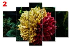 DAHLIA CICEK 7 STİL 5 PARÇALI KANVAS TABLO