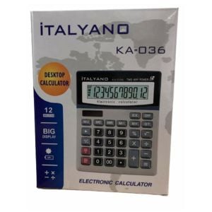 İtalyano KA-036 Hem Güneş Enerjili Hem de Pilli Büyük Boy Hesap Makinesi