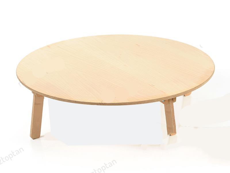 Katlanır Ahşap Ayaklı Mat Ahşap Yüzet Yufka Hamur Ve Yer Sofrası Ø80 cm