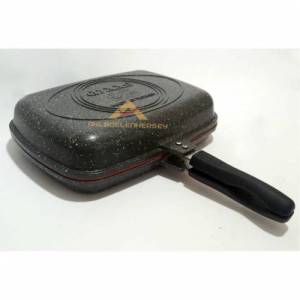 Safir Çift Taraflı Balık Tavası Yedek Sızdırmaz Silikon Contalı Granit Döküm Izgara Tavası 30cm abn