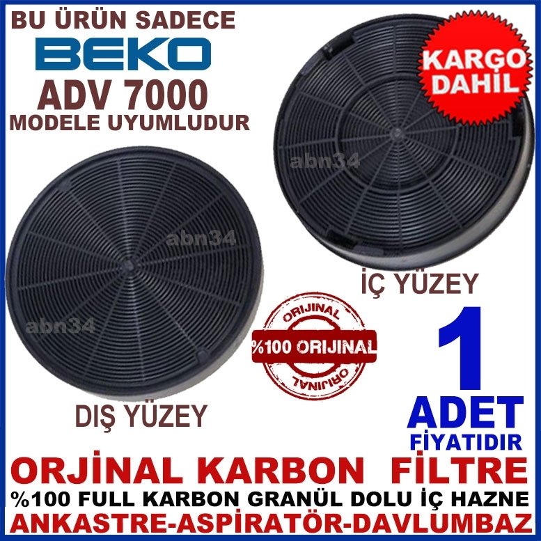 BEKO ADV 7000 MODEL ANKASTRE DAVLUMBAZ GRANÜL KARBONLU FİLTRE