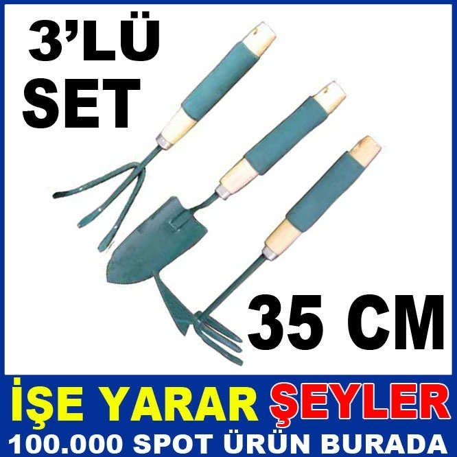 35 CM ERGONOMİK SAPLI 3'LÜ BAHÇE SETİ
