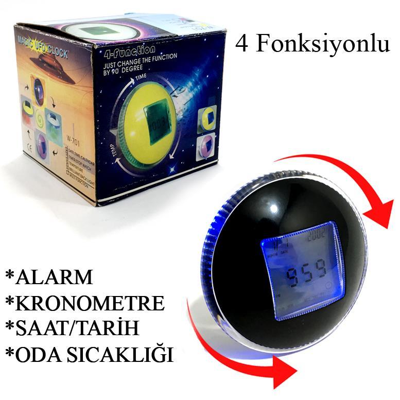 4 Fonksiyonlu Led Işıklı Alarmlı Termometreli Dijital Masa Saati Kronometreli Dekoratif Saat