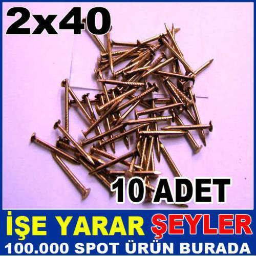 On Adet 2x40 Sarı Kanallı İnce Beton Çivisi