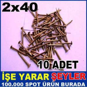 On Adet 2x40 Sarı Kanallı İnce Beton Çivisi