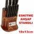 AHŞAP STAND ÖZEL TAKOZLU 10lu SET ORİJİNAL SÜRBİSA BIÇAKLARI PİMLİ ÖZEL ÜRETİM BIÇAK SETİ
