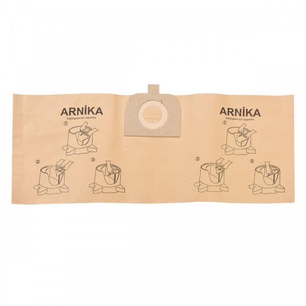 5 Adet Arnica Yıkamalı Astarlı Elektrikli Süpürgelerine Uyumlu Kağıt Toz Torbası
