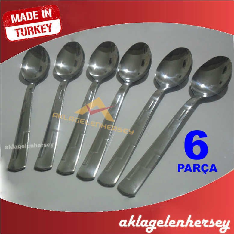 6 ADET PASLANMAZ ÇELİK ROSTRE TATLI KAŞIĞI SETİ