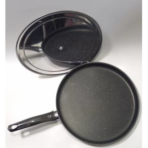 Özel Çelik Kapaklı 33cm Büyük Boy Granit Balık Tavası Yanmaz Yapışmaz,Çizilmez 3 Kat Greblon Kaplama