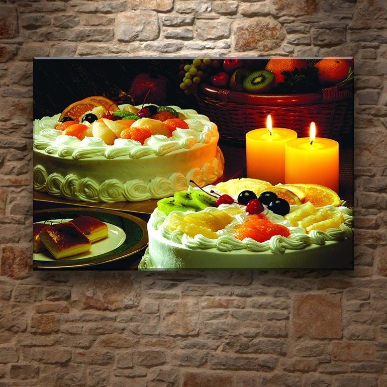 ROMANTİK PASTA 7 değişen ölçü ORİJİNAL KANVAS TABLO